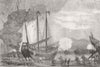 CHINA. Commodore Keppel's Dash at the Junks in Fatshas Creek 1857 old print