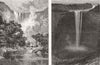 GUYANA. The Kaieteur falls, Guyana; From Below; From Above 1884 old print