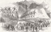 BRAZIL. Start of Petropolis railway Emperor 1852 old antique print picture