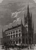 The new exchange, Bradford, Yorkshire 1867 old antique vintage print picture