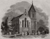 Bromley church. London 1843 old antique vintage print picture