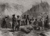 Abyssinia Expedition. Shohos at Commissariat, Undel Wells. Ethiopia 1868 print