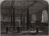 The study of room in Charterhouse School. London 1862 old antique print