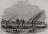 Thames Regatta - Putney Bridge. London 1844 old antique vintage print picture