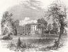 DERBYS. Stephensons Tapton House, nr Chesterfield 1858 old antique print