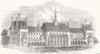 LONDON. Travellers' society's new schools, Pinner 1853 old antique print