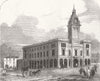 DERBYS. New Market-Hall, Chesterfield 1857 old antique vintage print picture