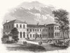 YORKS. Woodhouse-Grove School, near Leeds 1862 old antique print picture