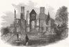 DERBYS. Ruins of King's Newton Hall, near Melbourne 1859 old antique print