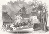 SCOTLAND. The Queen leaving Drummond Castle 1842 old antique print picture