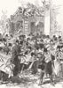 SOCIETY. Scene, General Election. latest Intelligence 1868 old antique print