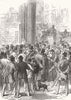 LONDON. Scene, General Election. Close of poll 1868 old antique print picture