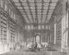LONDON. Westminster. Commons library 1854 old antique vintage print picture
