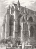 YORKS. Abbey Church, Selby. Exterior, East Window 1877 old antique print
