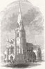 LANCS. Independent Chapel, Cavendish St, Manchester 1847 old antique print