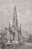 SCOTLAND. Scott Monument, Edinburgh 1871 old antique vintage print picture