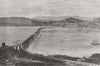 SCOTLAND. Tay Bridge from Fife(South) Bank 1880 old antique print picture