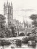 OXON. Magdalen Bridge, Oxford, Planned widening 1881 old antique print picture