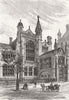 SION COLLEGE. New building, Thames Embankment 1886 old antique print picture
