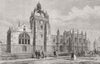 The University of Aberdeen, Scotland 1885 old antique vintage print picture