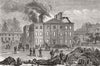 ROTHESAY. Mount Stuart House, ablaze(Marquis Bute) 1877 old antique print