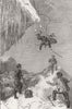 MOUNTAINEERING. A dangerous leap 1871 old antique vintage print picture