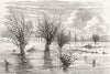 OXON. Floods. St Frideswide's Church, Oxford 1875 old antique print picture