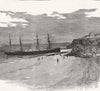 DARTMOUTH. Monarch line ship, Persian, shore, Torcross 1886 old antique print