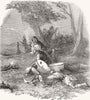 HUNTING. Origin of Wren-bird awaking Danes 1850 old antique print picture