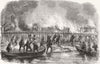 DISASTERS. Burning of Telesio's Store 1858 old antique vintage print picture
