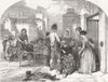 SHOPS. All a-blowing! All a-growing! 1850 old antique vintage print picture