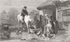 FARMING. The farmhouse porch 1860 old antique vintage print picture