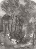 SOCIETY. Happy hours 1850 old antique vintage print picture