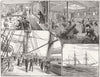 WORLD. Yacht cruise round. Interiors 1881 old antique vintage print picture
