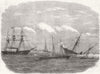 ALABAMA. Deerhound rescuing crew of 1864 old antique vintage print picture