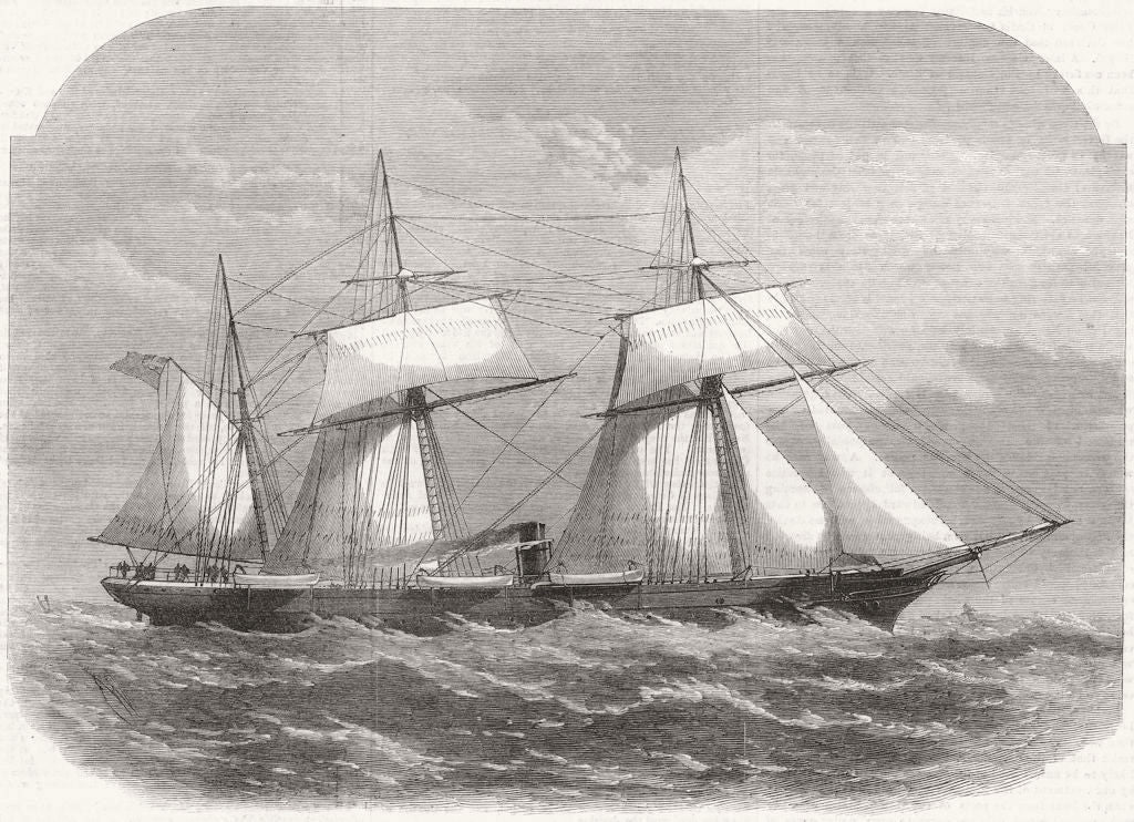 SHIPS. Tornado, British ship, captured, Spanish Govt 1867 old antique ...