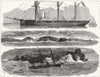 IRELAND. Wreck of Gunboat Wasp, Tory Island, Donegal 1884 old antique print