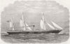 SCOTLAND. Dundee-steamship Hibernia 1865 old antique vintage print picture