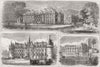 FRANCE. Dampierre-Luynes; Esclimont; Chantilly-Aumale 1874 old antique print