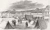 ITALY. Earthquake. Belluno, piazza Campitelli; tents 1873 old antique print