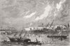 ZANZIBAR. Harbour & , morning post Hurricane 1872 old antique print picture