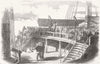 SHIPS. Quarter-deck of emigrant ship-roll call 1850 old antique print picture