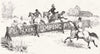 FOXES. Fox-hunting in America-a fancy 1886 old antique vintage print picture