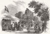 WALES. Horticultural fete in Chepstow Castle 1846 old antique print picture