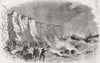 BOATS. Mary White lifeboat wreck North Belle, 7 crew 1857 old antique print