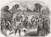 FRANCE. Harvest fete in Lower Normandy 1857 old antique vintage print picture