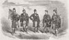 CELTIC SOCIETY BAGPIPERS. Cameron; McCarfrae 1858 old antique print picture