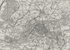 PARIS. Plan of Paris and Surrounding Country 1882 old antique map chart