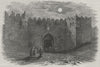 JERUSALEM. The Damascus Gate, Jerusalem 1882 old antique vintage print picture
