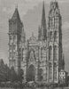 ROUEN. Rouen Cathedral (West Front) 1882 old antique vintage print picture
